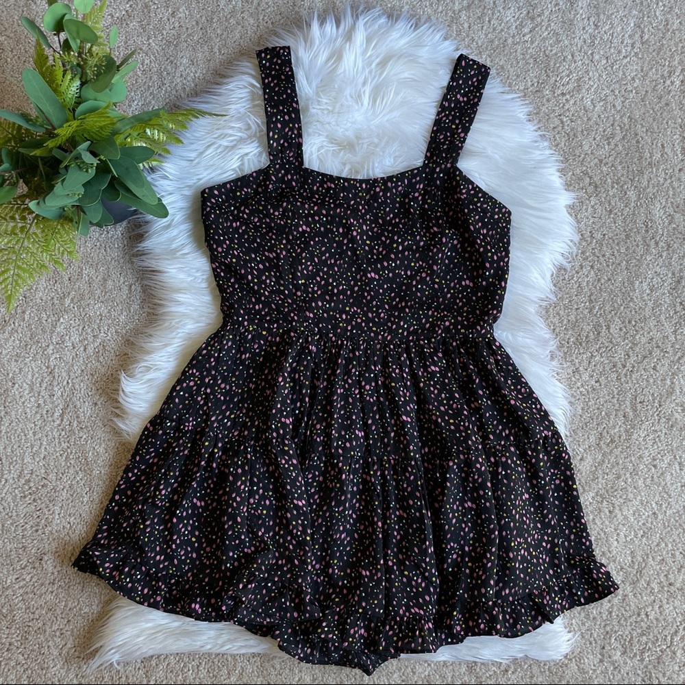 Harper Wren Black Floral Florence Romper